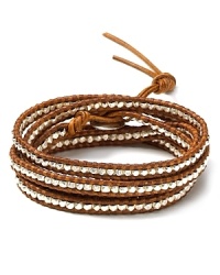 Nod to natural influences with this brown leather wrap bracelet from Chan Luu. With sterling silver accents, it's a cool combination of tone and texture. Nod to natural influences with this brown leather wrap bracelet from Chan Luu. With sterling silver accents, it's a cool combination of tone and texture.