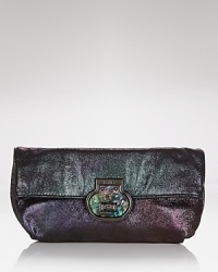 Molten accessories are on this season's must list, and this suede style from Rafe New York works the trend with party perfect proportions and turnlock detailing. Molten accessories are on this season's must list, and this suede style from Rafe New York works the trend with party perfect proportions and turnlock detailing.