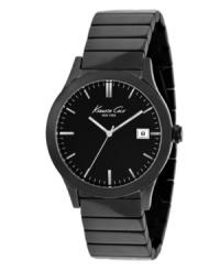 Be a man of intrigue: this blacked out Kenneth Cole New York watch shines with subtle silver tones. Be a man of intrigue: this blacked out Kenneth Cole New York watch shines with subtle silver tones.