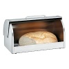 This bread box reflects the best of WMF quality and design. Made of high quality Cromargan 18/10 stainless steel and a textured glass lid you will be pleased to add this to your kitchen. It will keep your bread fresher and your counter more organized. Most important, with its weight it will stay in place when you open and close the lid.