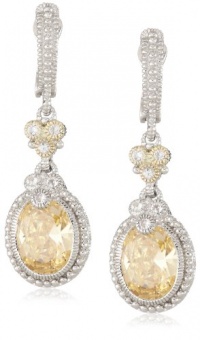 Judith Ripka Estate Yellow Oval Stone Earrings Judith Ripka Estate Yellow Oval Stone Earrings