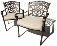 Strathwood St. Thomas Cast-Aluminum Deep-Seating Arm Chair, Set of 2