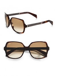 THE LOOKRound square style Variegated plastic framesLogo etched lens Leather accented temples Signature case includedTHE COLORHavana with brown gradient lensesORIGINMade in Italy THE LOOKRound square style Variegated plastic framesLogo etched lens Leather accented temples Signature case includedTHE COLORHavana with brown gradient lensesORIGINMade in Italy