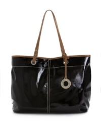In a glossy patent finish, the One Stop Shopper purse looks great going anywhere, and holds plenty of stuff for a busy day of errands. In a glossy patent finish, the One Stop Shopper purse looks great going anywhere, and holds plenty of stuff for a busy day of errands.