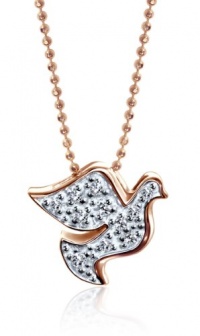 Alex Woo Little Faith Diamond and 14k Rose Gold Peace Dove Pendant Necklace, 16 Alex Woo Little Faith Diamond and 14k Rose Gold Peace Dove Pendant Necklace, 16
