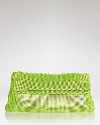 Slinky, sinuous chain mail on this BCBGMAXAZRIA clutch is a textured counterpoint to a favorite LBD. Style it for bold, night-right accessorizing. Slinky, sinuous chain mail on this BCBGMAXAZRIA clutch is a textured counterpoint to a favorite LBD. Style it for bold, night-right accessorizing.