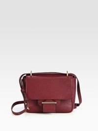 A modern design in luxurious Deer Nappa leather allows for multiple styling option.Detachable adjustable shoulder strap, 24-25½ dropMagnetic snap flap closureOne outside open pocketOne open pocket under flapOne inside zip pocketCotton lining7W X 6H X 2DImported A modern design in luxurious Deer Nappa leather allows for multiple styling option.Detachable adjustable shoulder strap, 24-25½ dropMagnetic snap flap closureOne outside open pocketOne open pocket under flapOne inside zip pocketCotton lining7W X 6H X 2DImported