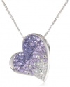 Carnevale Sterling Silver Faded White Heart with Swarovski Elements Pendant Necklace, 18