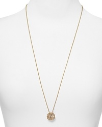 The very definition of pretty-basic: This dynamic Gorjana pendant is especially special laced in between thin 18-karat gold plated chains. The very definition of pretty-basic: This dynamic Gorjana pendant is especially special laced in between thin 18-karat gold plated chains.
