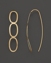 Bold and modern, these 14K. stacked oval earrings add drama to everyday dressing. Bold and modern, these 14K. stacked oval earrings add drama to everyday dressing.