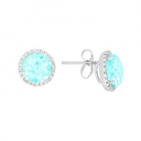 Meira T 14K White Gold Diamonds & 5.66ct Blue Topaz Stud Earrings Meira T 14K White Gold Diamonds & 5.66ct Blue Topaz Stud Earrings