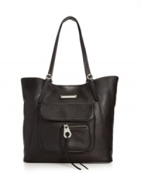 Simplistically stunning. Constructed from rich leather, this on-the-go tote from Calvin Klein has room for your everyday essentials and more. Simplistically stunning. Constructed from rich leather, this on-the-go tote from Calvin Klein has room for your everyday essentials and more.