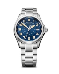 With a cooly-hued face, Victorinox's stainless steel watch adds a sleek dose of color. Take your day-to-day look in an eye-catching direction and wear this ticker to trim on-the-clock looks. With a cooly-hued face, Victorinox's stainless steel watch adds a sleek dose of color. Take your day-to-day look in an eye-catching direction and wear this ticker to trim on-the-clock looks.