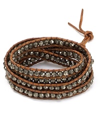 Flash your bohemian credentials with Chan Luu's eclectic pyrite bracelet. Effortlessly chic, this leather piece is designed to match every outfit and mood. Flash your bohemian credentials with Chan Luu's eclectic pyrite bracelet. Effortlessly chic, this leather piece is designed to match every outfit and mood.
