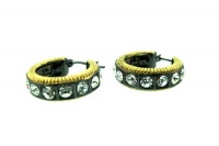 Designer Inspired Black and Gold Hoops with CZ's Designer Inspired Black and Gold Hoops with CZ's