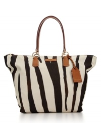 Available in giraffe, leopard and zebra patterns - and a solid sand hue - this safari-chic tote from Dooney & Bourke is an earthy, elegant option for everyday errands. Available in giraffe, leopard and zebra patterns - and a solid sand hue - this safari-chic tote from Dooney & Bourke is an earthy, elegant option for everyday errands.