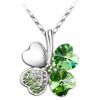 Swarovski Elements Crystal Four Leaf Clover Pendant Necklace 19-CN9034SG