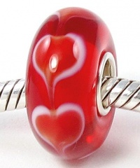 Red Pure Heart Love .925 Sterling Silver Core Murano Glass Bead Red Pure Heart Love .925 Sterling Silver Core Murano Glass Bead