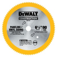 DEWALT DW9153 6-1/2-Inch 90 Tooth Paneling and Vinyl Cutting Saw Blade with 5/8-Inch Arbor DEWALT DW9153 6-1/2-Inch 90 Tooth Paneling and Vinyl Cutting Saw Blade with 5/8-Inch Arbor