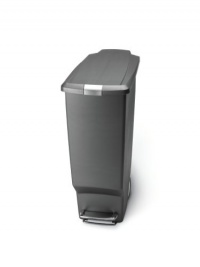 simplehuman 40-Liter Slim Plastic Step Can, Grey simplehuman 40-Liter Slim Plastic Step Can, Grey