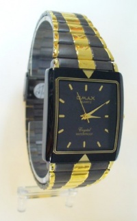 Omax Quartz Men Watches 2 tone Black N Gold Case with Black Dial Omax Quartz Men Watches 2 tone Black N Gold Case with Black Dial