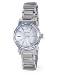 Take feminine sophistication to a new level with this graceful Octea Lady watch by Swarovski. Stainless steel bracelet and round case. Bezel of faceted clear crystal. Silver tone dial features applied silver tone numerals and stick indices at markers, date window at three o'clock, three hands and logo. Swiss quartz movement. Water resistant to 30 meters. Two-year limited warranty. Take feminine sophistication to a new level with this graceful Octea Lady watch by Swarovski. Stainless steel bracelet and round case. Bezel of faceted clear crystal. Silver tone dial features applied silver tone numerals and stick indices at markers, date window at three o'clock, three hands and logo. Swiss quartz movement. Water resistant to 30 meters. Two-year limited warranty.