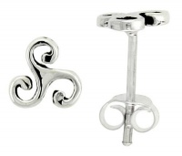 Sterling Silver Triskelion Celtic Symbol Stud Earrings, 1/4 inch Sterling Silver Triskelion Celtic Symbol Stud Earrings, 1/4 inch