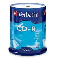 Verbatim 97458 700 MB 52x 80 Minute Branded Recordable Disc CD-R - 100-Disc Spindle, FFP