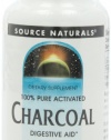 Source Naturals 100% Pure Activated Charcoal 260mg, 200 Capsules (Pack of 2)
