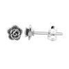 LWES252 Sterling Silver 5mm Rose Polish Finish with Post Back Finding Stud Earrings