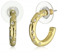 T Tahari Gold Petite Hoop Earrings with Crystal T Tahari Gold Petite Hoop Earrings with Crystal