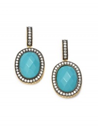 THE LOOKDrop silhouetteTurquoise oval detailCubic zirconia accentsGold vermeil and black rhodium-plated settingPost backTHE MEASUREMENTLength, about 1.5ORIGINImported THE LOOKDrop silhouetteTurquoise oval detailCubic zirconia accentsGold vermeil and black rhodium-plated settingPost backTHE MEASUREMENTLength, about 1.5ORIGINImported