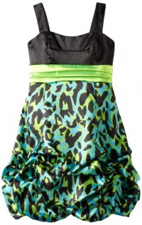 Ruby Rox Kids Girls 7-16 Leopard Pick Up Dress, Black/Lime, 10 Ruby Rox Kids Girls 7-16 Leopard Pick Up Dress, Black/Lime, 10