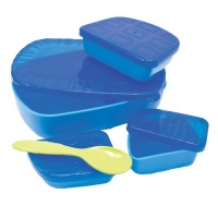 Sassy On the Go Feeding Set, Blue Sassy On the Go Feeding Set, Blue
