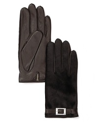 Rachel Zoe combines luxe calf hair with supple leather for a refined take on textured gloves. Rachel Zoe combines luxe calf hair with supple leather for a refined take on textured gloves.