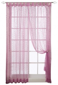 Beacon Looms Groovy 50-inch-by-84-inch Single Tab-Top Panel Sheer with Sequins, Fushia Beacon Looms Groovy 50-inch-by-84-inch Single Tab-Top Panel Sheer with Sequins, Fushia