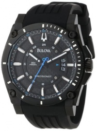 Bulova Men's 98B142 Precisionist Champlain Black Dial Rubber Strap Watch Bulova Men's 98B142 Precisionist Champlain Black Dial Rubber Strap Watch