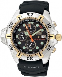 Citizen Men's BJ2004-08E Eco-Drive Aqualand Two-Tone Black Rubber Strap Dive Watch Citizen Men's BJ2004-08E Eco-Drive Aqualand Two-Tone Black Rubber Strap Dive Watch