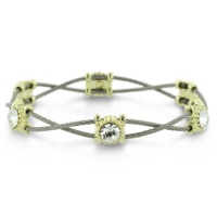 Elegant Double Strand Swarovski Crystal and Stainless Steel Bracelet Elegant Double Strand Swarovski Crystal and Stainless Steel Bracelet