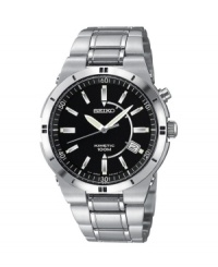 Get some face time. This timepiece features a dramatic, black dial, stainless steel bracelet and case, 22mm, power reserve indicator and date function. Water resistant up to 100 meters. Get some face time. This timepiece features a dramatic, black dial, stainless steel bracelet and case, 22mm, power reserve indicator and date function. Water resistant up to 100 meters.