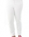 Lauren By Ralph Lauren Plus Size Jeans, Women's Modern Straight Ankle- White 16 Plus