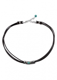 Barse Turquoise Leather Cord Necklace