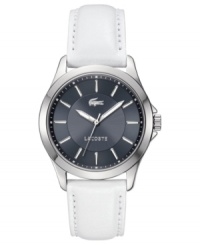 Change up your workday look with this crisp watch from Lacoste's Sofia collection. Change up your workday look with this crisp watch from Lacoste's Sofia collection.