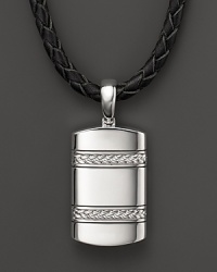 J Goodman Oxidized Sterling Silver Pendant on Black Leather Necklace, 22 J Goodman Oxidized Sterling Silver Pendant on Black Leather Necklace, 22
