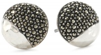 Judith Jack Silver Sea Sterling Silver and Marcasite Hammered Button Earrings Judith Jack Silver Sea Sterling Silver and Marcasite Hammered Button Earrings