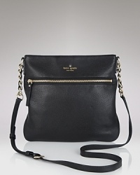 Simple, soft, and completely essential, this pebbled cowhide messenger stylishly totes all your everyday must-haves. Gold-toned details and a luxe lining complete the look. Simple, soft, and completely essential, this pebbled cowhide messenger stylishly totes all your everyday must-haves. Gold-toned details and a luxe lining complete the look.