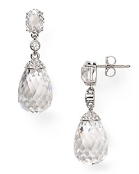Accented by a delicate faceted crystal, Nadri's teardrop earrings give an understated nod to classic style. Slip them in for a just-right hit of sparkle. Accented by a delicate faceted crystal, Nadri's teardrop earrings give an understated nod to classic style. Slip them in for a just-right hit of sparkle.