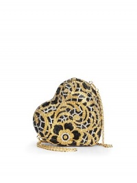 THE LOOKRemovable crossbody chainHeart shapeFloral patterned beadwork with multicolor crystalsGolden side push-lock closureInside logo detailTHE MEASUREMENTCrossbody chain, 23 drop4½W X 4H X 2DTHE MATERIALCrystalsMetal heart boxMetallic nappa liningORIGINImported THE LOOKRemovable crossbody chainHeart shapeFloral patterned beadwork with multicolor crystalsGolden side push-lock closureInside logo detailTHE MEASUREMENTCrossbody chain, 23 drop4½W X 4H X 2DTHE MATERIALCrystalsMetal heart boxMetallic nappa liningORIGINImported