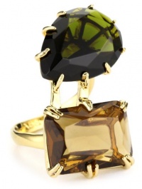 ABS By Allen Schwartz Color Splash Gold-Tone Stone Set Ring, Size 7 ABS By Allen Schwartz Color Splash Gold-Tone Stone Set Ring, Size 7