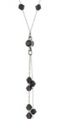 1928 Jewelry Jet Beaded Y Drop Necklace 1928 Jewelry Jet Beaded Y Drop Necklace